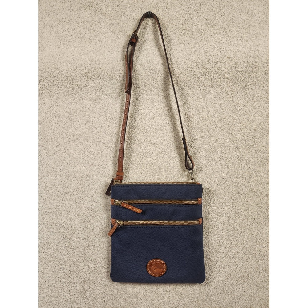 Dooney & Bourke Navy Nylon North South Triple Zip Crossbody Bag NWOT